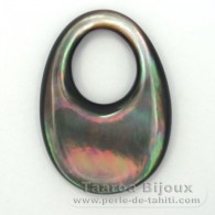 Forme ovale en nacre de Tahiti - 35 x 25 x 4 mm