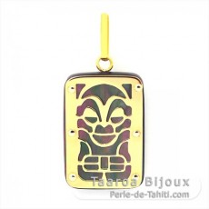 Pendentif en Or 18K et Nacre de Tahiti - Dimensions = 18 X 12 mm - Sant