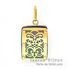 Pendentif en Or 18K et Nacre de Tahiti - Dimensions = 18 X 12 mm - Virilit