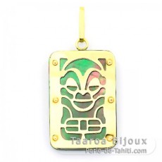 Pendentif en Or 18K et Nacre de Tahiti - Dimensions = 24 X 16 mm - Sant