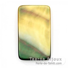 Forme rectangle en nacre de Tahiti - 27 x 16 mm