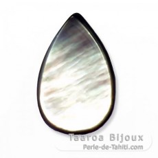 Forme goutte en nacre de Tahiti - 24 x 15 mm