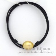 Collier en Coton wax et 1 Perle d'Australie Cercle C 12.9 mm