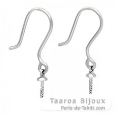 Boucles d'oreilles pour perles de 8  14 mm - Argent .925 Rhodi