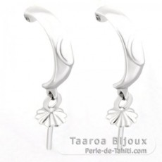 Boucles d'oreilles pour perles de 8  11 mm - Argent .925