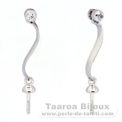 Boucles d'oreilles pour perles de 8 à 11 mm - Argent .925 Rhodié