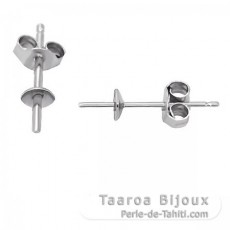 Boucles d'oreilles pour perles de 6  12 mm - Argent .925 Rhodi