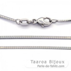 Collier cble en Or Blanc massif 18K Rhodi - Longueur = 40 cm / Diamtre = 1.1 mm