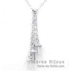 Chane pour 3 perles de 8  10 mm - Argent - Longueur = 42 cm