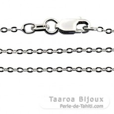 Chane en Argent rhodi - Longueur = 40 cm / Diamtre = 1.3 mm