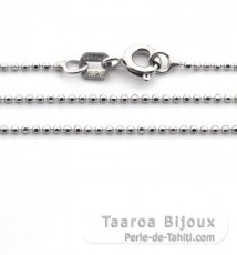 Chane en Argent rhodi - Longueur = 50 cm / Diamtre = 1 mm