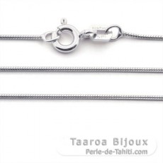 Chane en Argent rhodi - Longueur = 45 cm / Diamtre = 0.7 mm