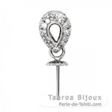 Pendentif en Argent Rhodi pour 1 Perle de 8  12 mm