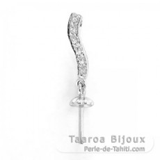 Pendentif en Argent Rhodi pour 1 Perle de 9  12 mm