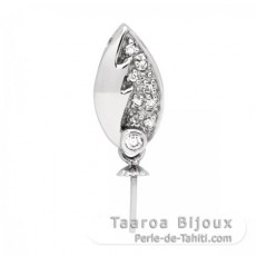 Pendentif en Argent Rhodi pour 1 Perle de 8  14 mm