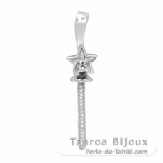 Pendentif en Argent Rhodi pour 1 Perle de 8  14 mm