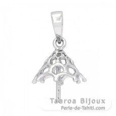 Pendentif en Argent Rhodi pour 1 Perle de 10  16 mm