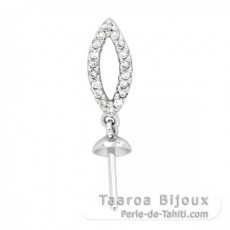 Pendentif en Argent Rhodi pour 1 Perle de 8  14 mm