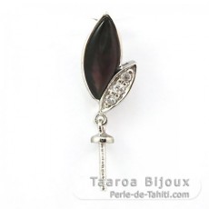 Pendentif en Argent Rhodi pour 1 Perle de 8  13 mm