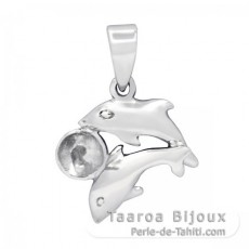 Pendentif en Argent Rhodi pour 1 Perle de 6  9 mm