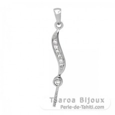 Pendentif en Argent Rhodi pour 1 Perle de 8  14 mm