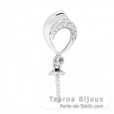 Pendentif en Argent Rhodi pour 1 Perle de 8  15 mm