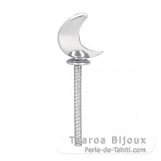 Pendentif en Argent Rhodi pour 1 Perle de 8  14 mm