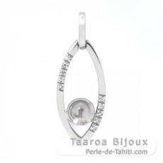 Pendentif en Argent Rhodi pour 1 Perle de 8  10 mm