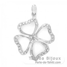 Pendentif en Argent Rhodi pour 1 Perle de 7  10 mm