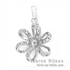 Pendentif en Argent Rhodi pour 1 Perle de 6  9 mm
