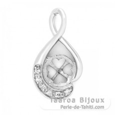 Pendentif en Argent Rhodi pour 1 Perle de 10  14 mm