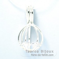 Pendentif Cage en Argent pour 1 Perle de 9  10 mm